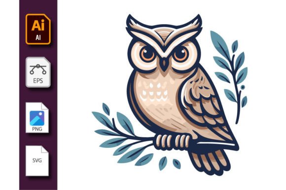 An Owl on a Branch: A Vector Illustration for Modern Designers