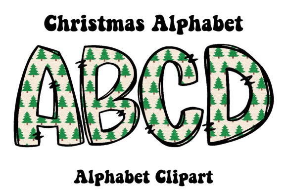 Christmas Doodle Alphabet Christmas Tree: Festive Design Magic
