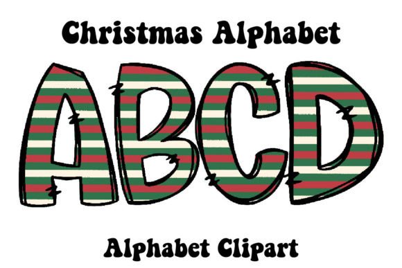 Cute Retro Christmas Alphabet Doodle: A Festive Design Asset