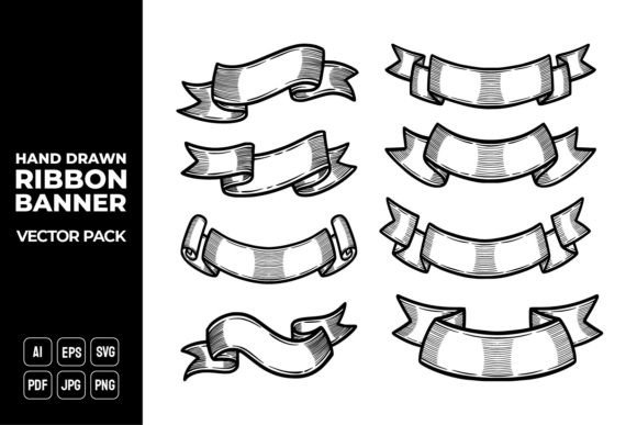 Elevate Your Brand with Hand Drawn Ribbon Banners Vector Pack #4