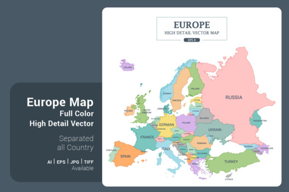 Europe Map Color Separated Country: A Designer's Toolkit