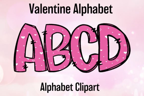 Pink Heart Valentine's Alphabet Love Png