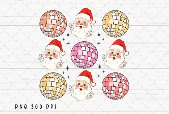 Santa Disco Balls Merry Christmas PNG: A Festive Design Asset