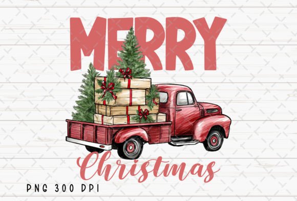 Unlocking Festive Charm: The Merry Christmas Trees Vintage Truck PNG
