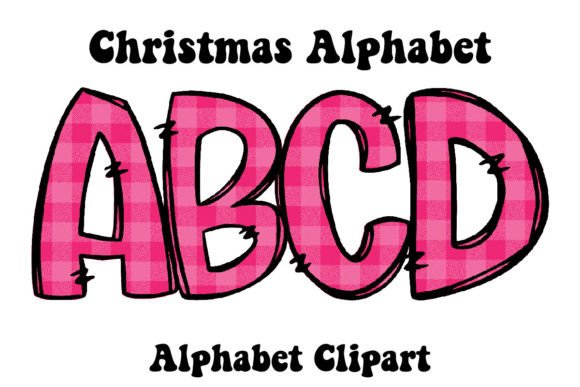Unwrapping the Pink Plaid Christmas Alphabet Doodle